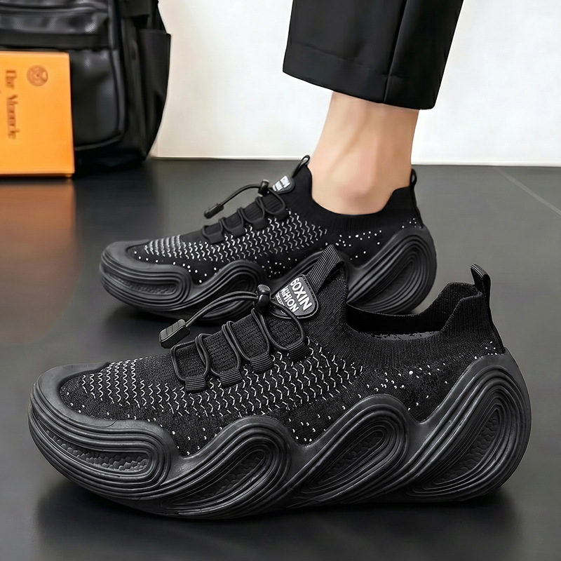 2026 New Summer Flyknit Men's Breathable Sports Casual Soft Sole Sock Coconut Mesh Shoes_vogvips.com