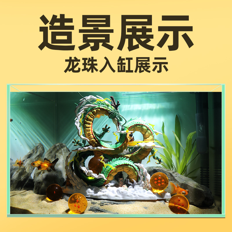 Figura de Son Goku de Dragon Ball, Bola de Cristal, Decoración Creativa para Acuario, Set de Decoración