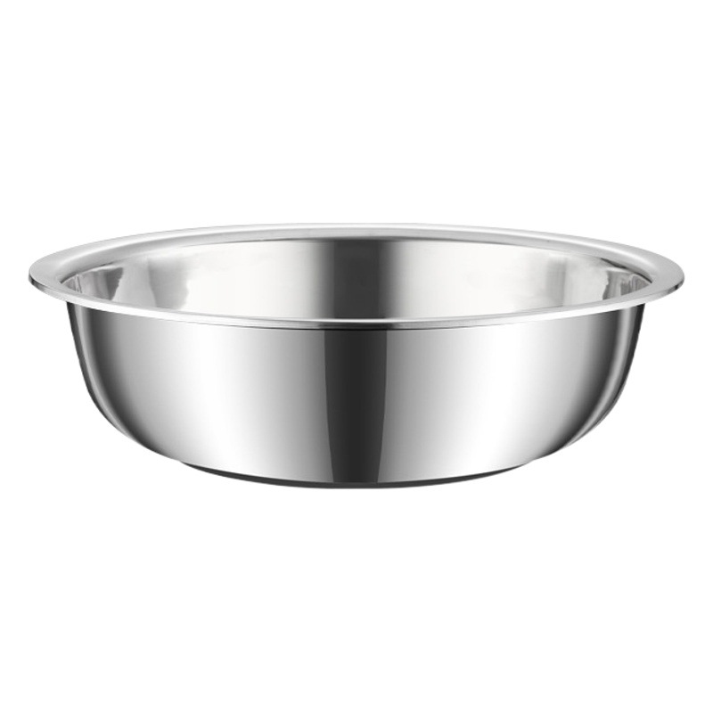 Stainless Steel Basin, Food-Grade, Large Capacity, One-Piece Design, for Home Use, Kneading Dough, Washing Vegetables, Thickened 304 Stainless Steel Basin