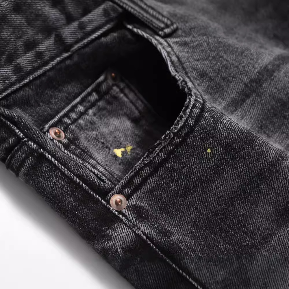 Meeste rõivad 24 kolmemõõtmeline õmblemine lahtiselt kottis lõhki kassi vurrud laienevad püksid meestele ja naistele Teksad_voghion.com