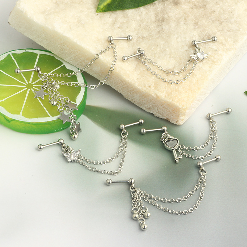 Labret piercing jewelry detail image