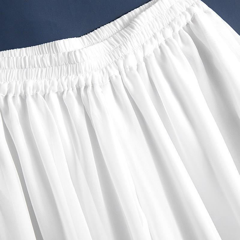 黒のワイドパンツ春秋夏の新型二重ズボン二重ダンス服古風白糸ズボンのペンダント感雪九毛|undefined