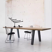 现代实木办公桌 办公室台式电脑桌 公司会议桌长条桌子职员培训桌