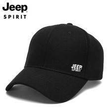 JEEP SPIRIT男士棒球帽羊毛鸭舌帽可调节遮阳透气男款户外休闲帽