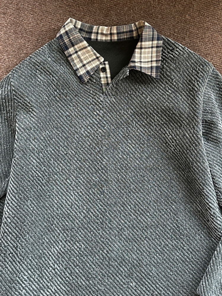 Amerikaanse retro polo sweatshirt met houndstooth voor iedereen_voghion.com