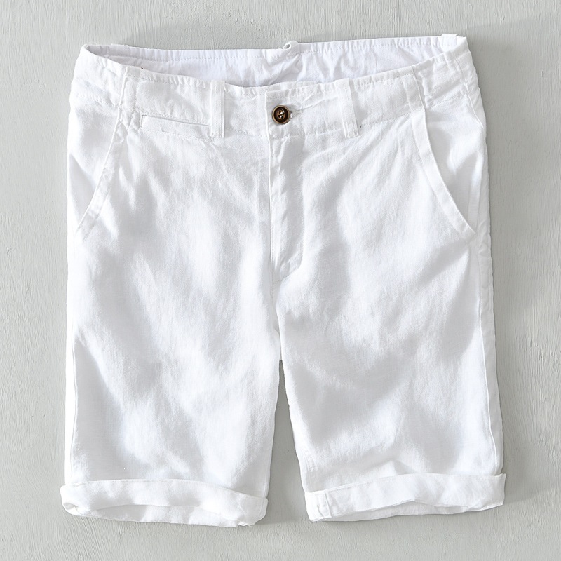 Cross-border L1921 Fashionable, Simple, Casual Men's Pants, Thin Pure Linen Shorts, Loose Fit, Breathable, Versatile