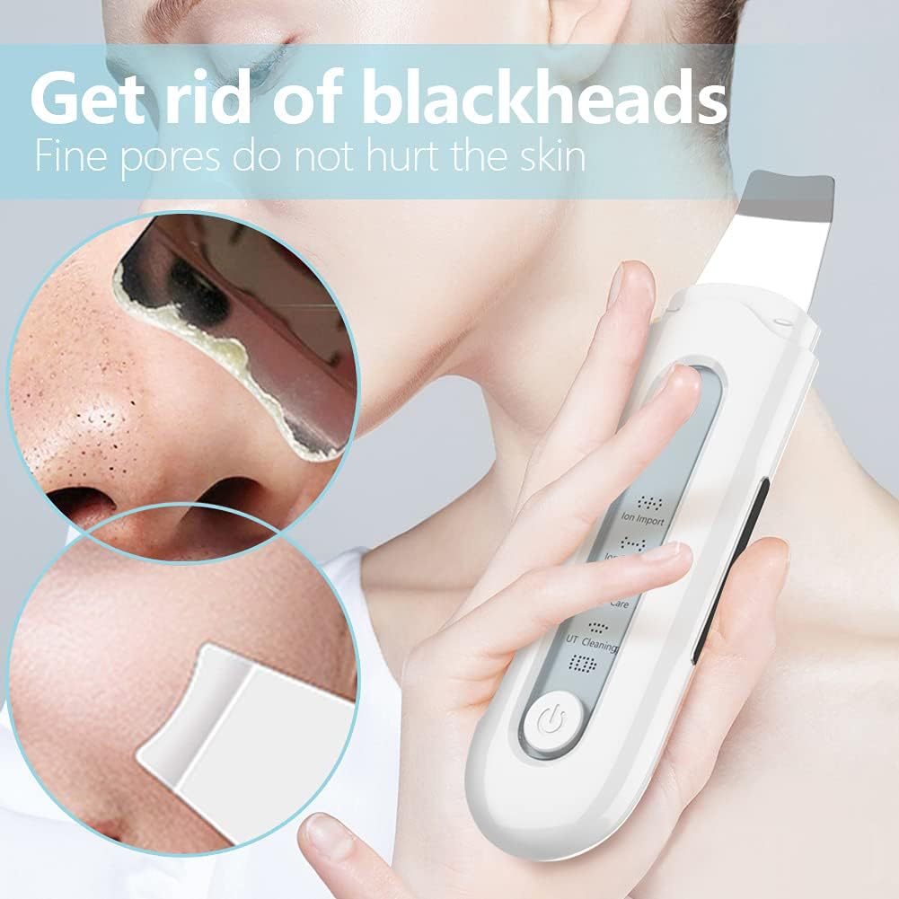 Ultrasonic Skin Scrubber for Blackhead, Whitehead, and Pore Cleansing EMS Beauty Device Microcurrent Skin Scrubber