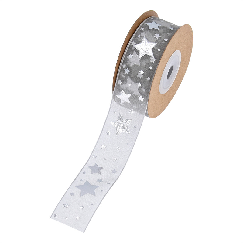 Transfronterizo pentagonal clara cinta blanca regalo de Navidad embalaje de pastel correa espuma correa de estampado 10 yardas