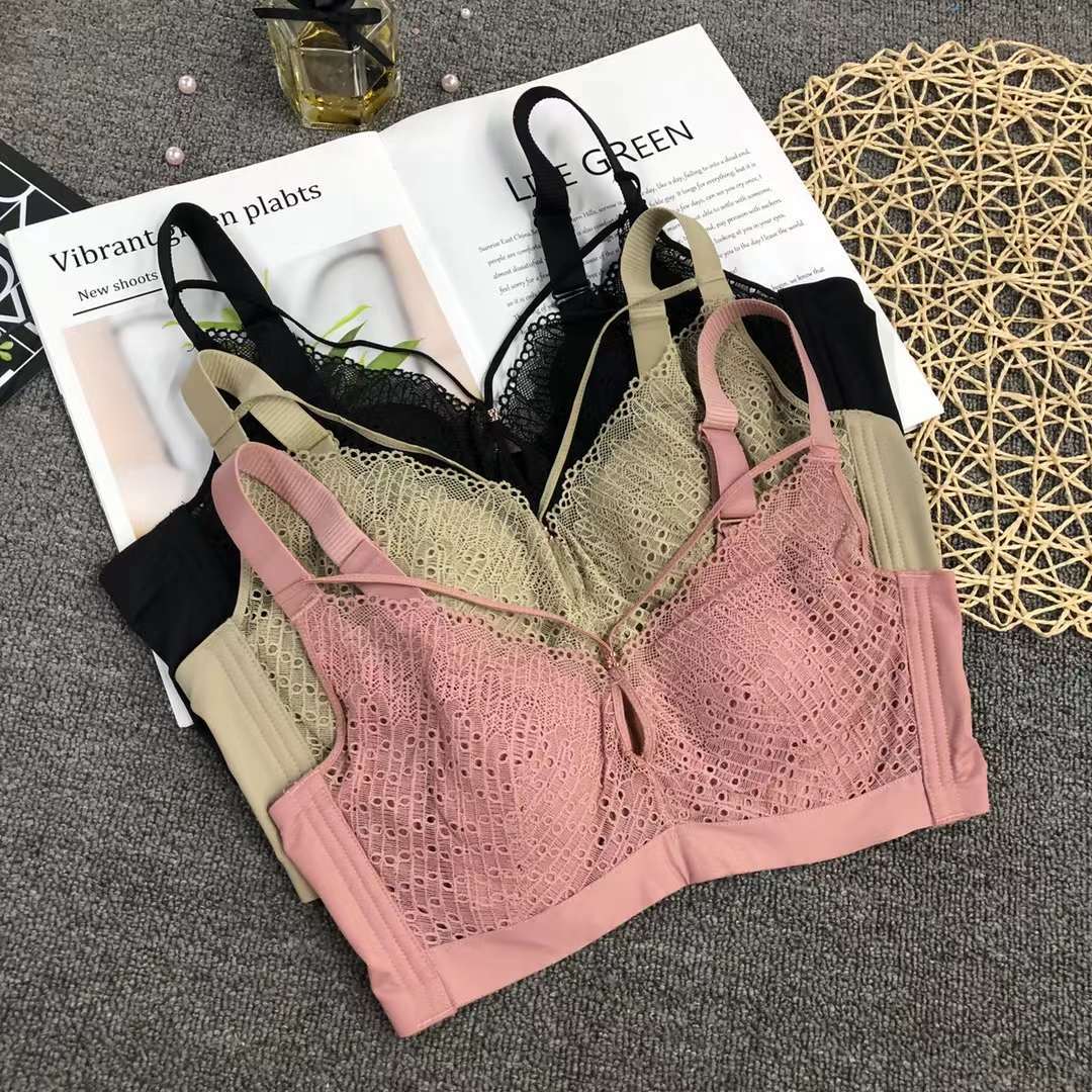 Nueva alta calidad de la Copa de algodón fino transpirable ropa interior de las mujeres de Poli ajustable Orejas de conejo ultra-Delgado sujetador al por mayor