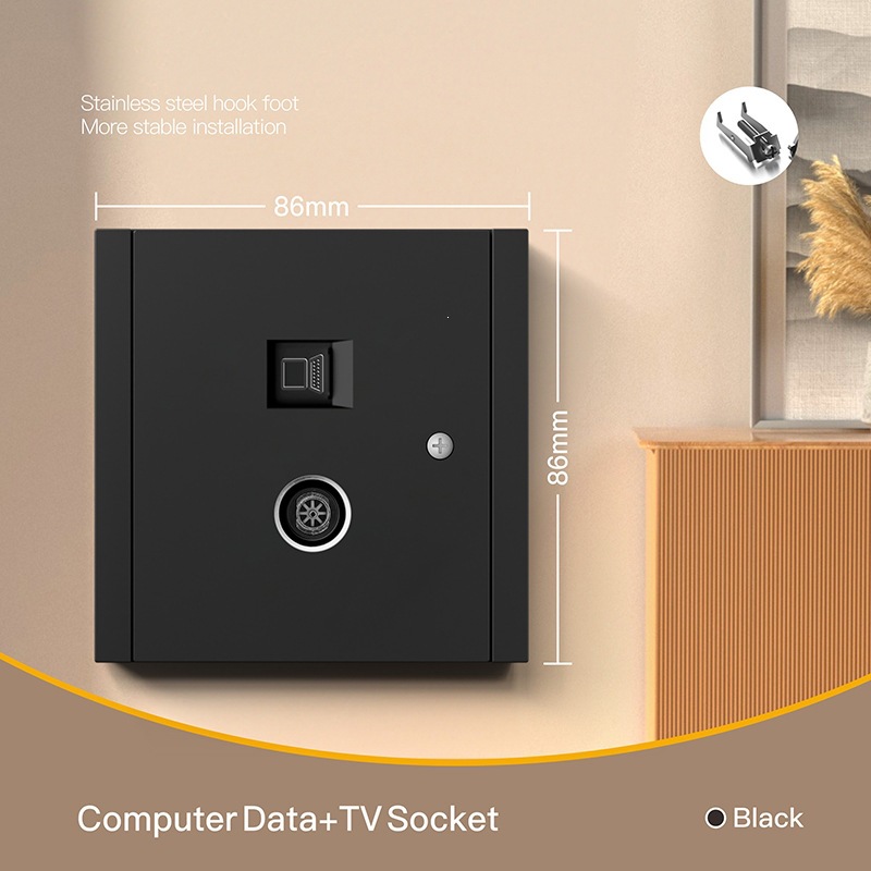 Interruptor de pared estándar europeo enchufe de pared negro alemán enchufe de agujero redondo CE interruptor Euro 16A 250V
