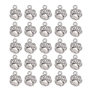 Cross-Border Hot Selling Ancient Silver DIY Necklace Bracelet Accessories Dog Paw Print Dog Paw Pendant Alloy Jewelry Accessories