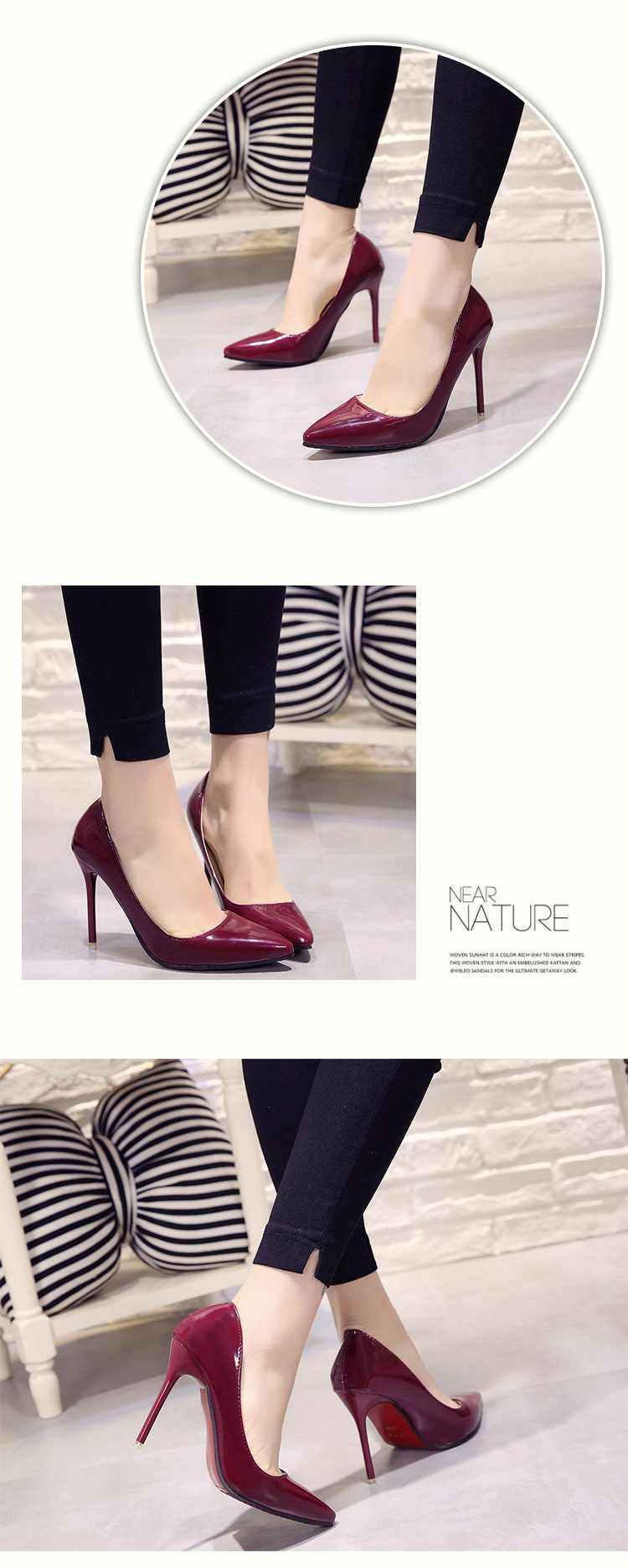 Damen High Heels Aus Lackleder Mit Spitzer Zehenpartie_voghion.com