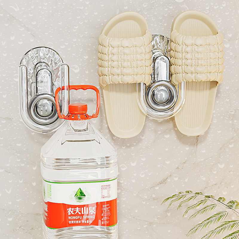 Estante de zapatillas de patrón glaciar Estante de zapatos de pared de baño sin perforaciones Estante de zapatos retráctil montado en la pared