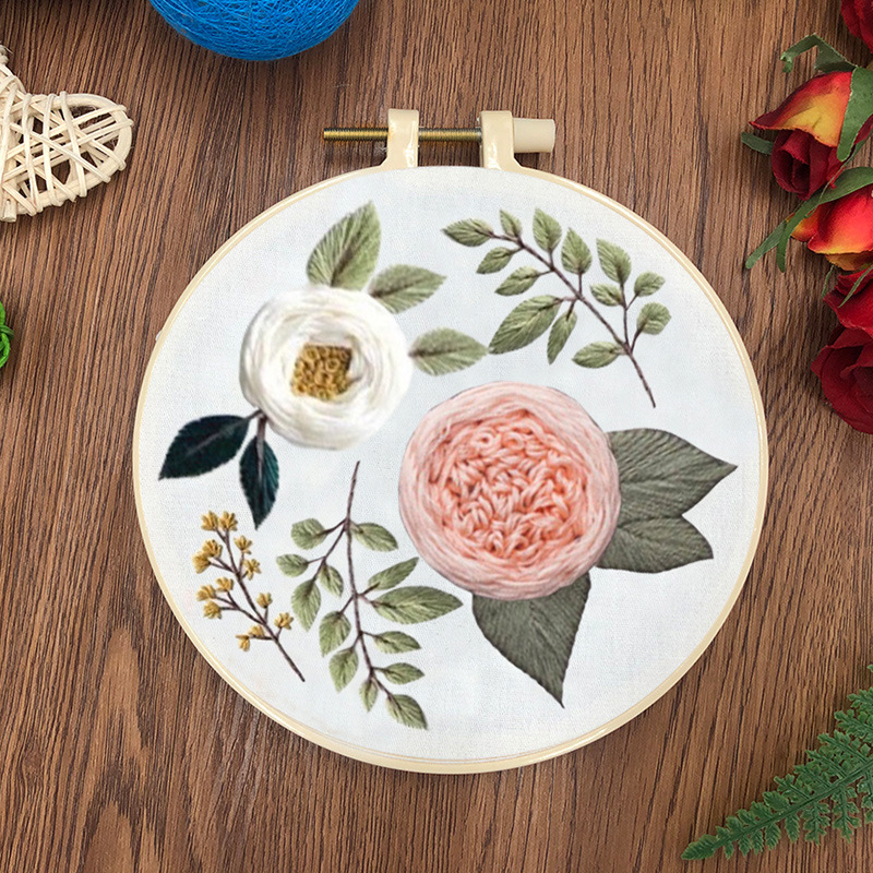 Original-Nuevo bordado DIY flor hecha a mano material de tela paquete conjunto fabricante creativo en stock con tutorial