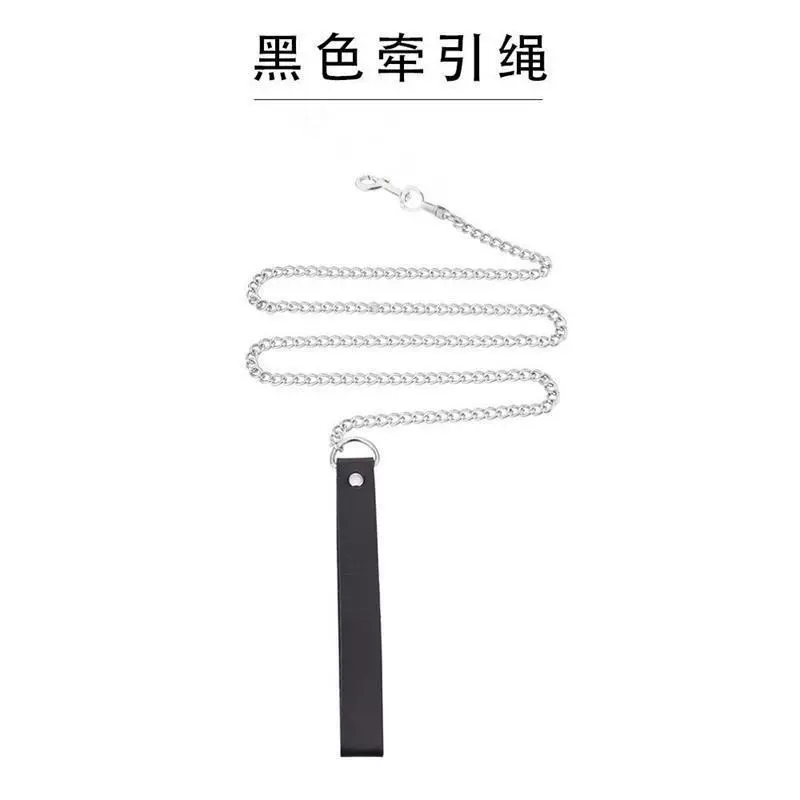 Choker Necklace Set, adjustable faux leather & chain, pendant/bell/leash options, 40–48 cm