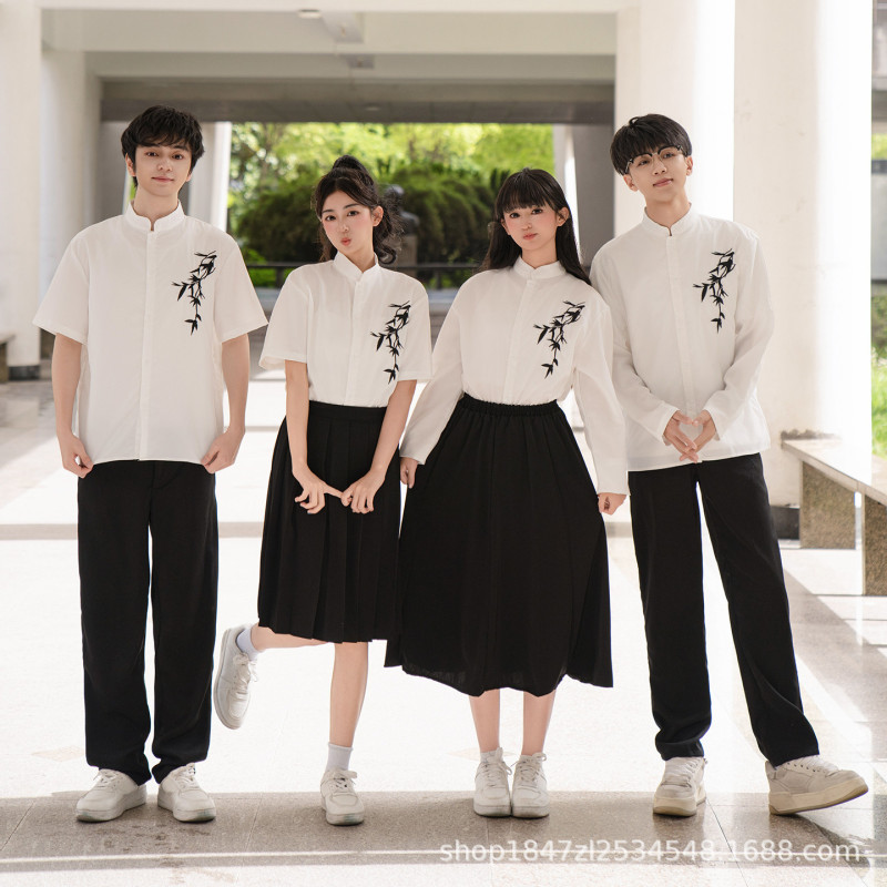 中国风学生合唱团演出服初高中学生毕业班服诗歌朗诵红歌比赛服装|undefined