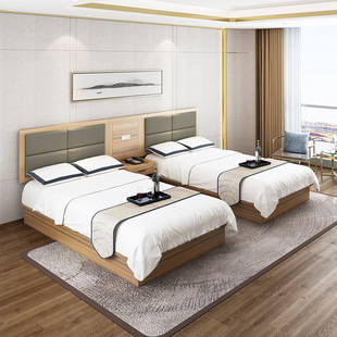 Plate type hotel bed frame supporting hotel bed furniture standard room bed full homestay apartment room express hotel bed frame