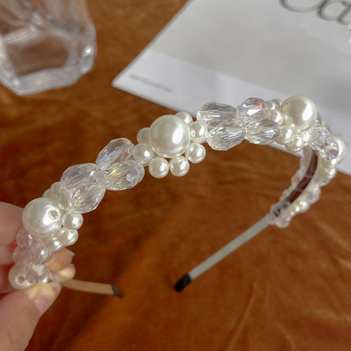 Delicate Fresh Pearl Headband | Simple Vintage Hairband for Women | Instagram-Worthy Korean Style, Internet-Famous, Elegant & Ethereal Headdress in Mori Girl Style