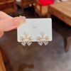 Zirconium, earrings, advanced design silver needle, silver 925 sample, high-quality style, light luxury style, trend of season