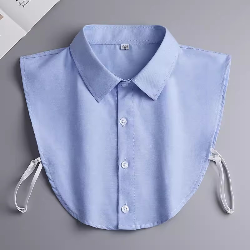 Camisa collar de cuello falso de las mujeres collar de camisa de cuello falso de algodón de poliéster collar de soporte decorativo collar puntiagudo collar falso accesorios transfronterizos