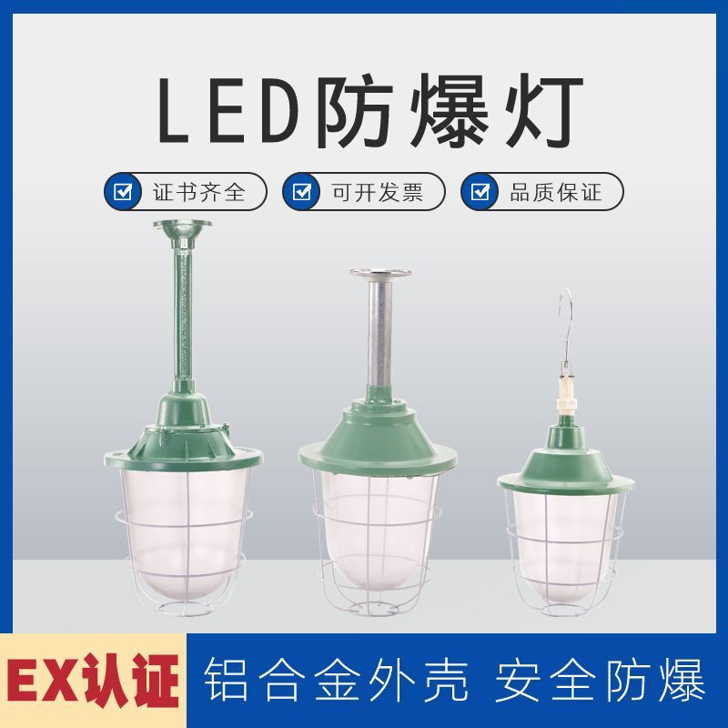 Led Explosion-Proof Lamp Warehouse Workshop Factory Explosion-Proof Gas Station Industrial and Mining Lamp Chandelier Waterproof Lampshade Bulb