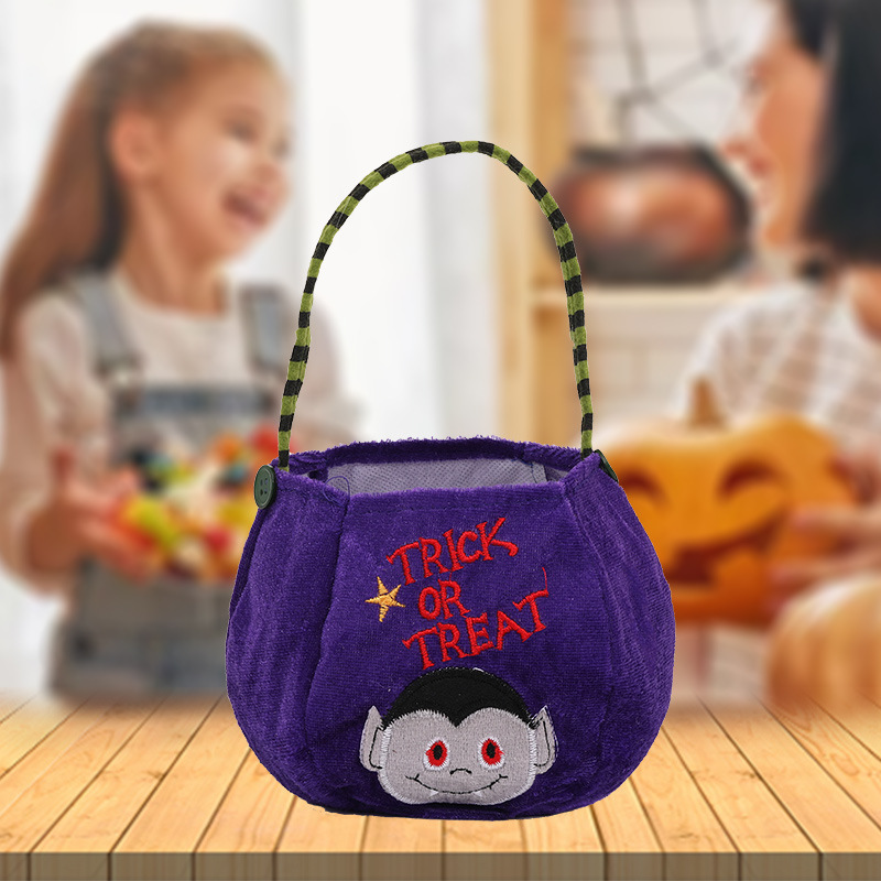 新しいハロウィンバッグ装飾用品フード付きラウンドトートバッグハロウィン子供のキャンディギフトバッグカボチャバッグ|undefined