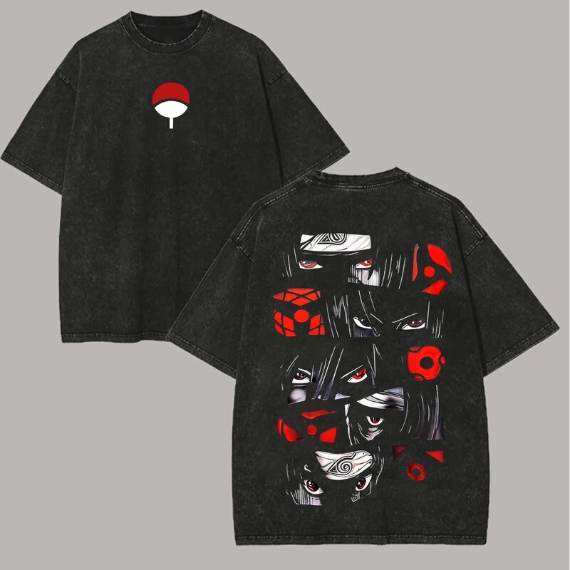Anime Naruto Cotton Graphic Bootleg T-Shirt Street Style Acid Wash Vintage Shared Men's T-Shirt Anime Naruto Cotton Graphic Bootleg T-Shirt Street Style Acid Wash Vintage Shared Men's T-Shirt