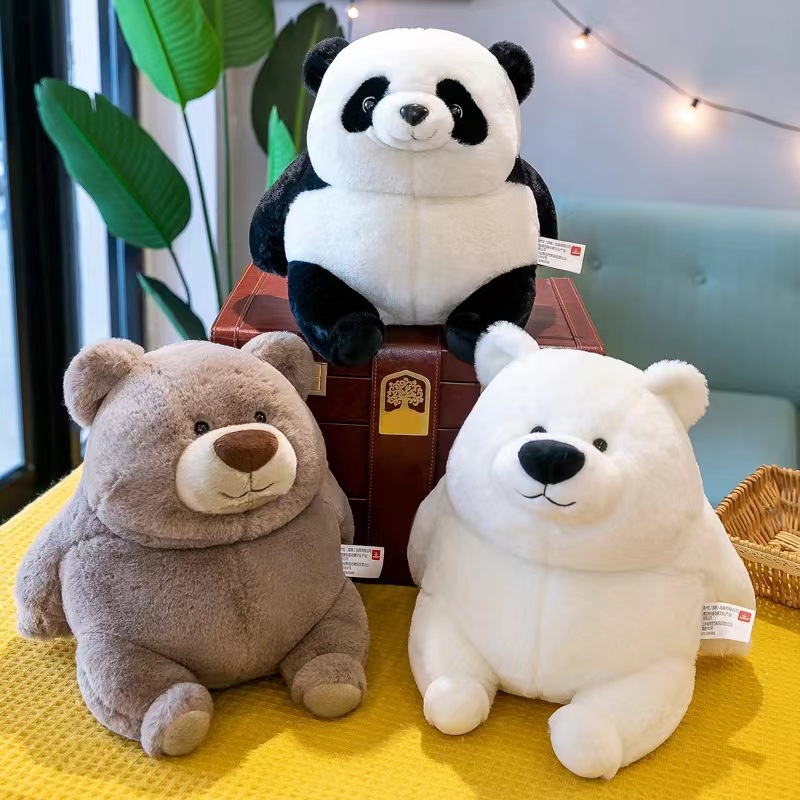 网红可爱胖熊猫公仔玩偶北极熊毛绒玩具棕熊娃娃公仔抱枕女生礼物