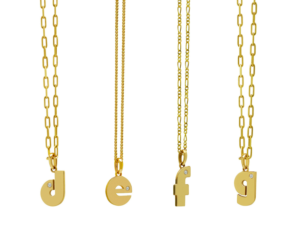Simple Style Letter Stainless Steel Inlay Zircon Pendant Necklace_colorza_1