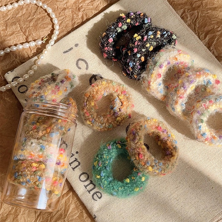 Gruesa banda de pelo de felpa elástica alta Otoño e Invierno banda de goma de felpa lazo de pelo femenino no duele cuerda de pelo de los niños duraderos