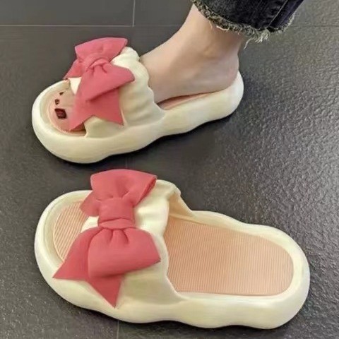 Arco DE LA Princesa sandalias de verano de las mujeres de desgaste de fondo grueso zapatillas de interior casa antideslizante suave inferior 2023 Nuevo