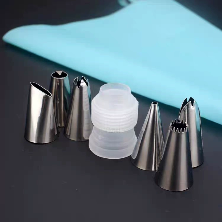 Stainless steel mounting mouth plug -in card set cake cream cake decorative bag DIY soluble bean cookie baking tool