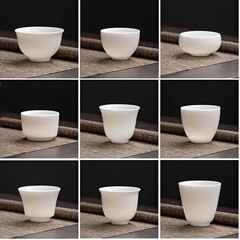 手作りの羊の脂の玉の白い磁器の工夫の杯の陶磁器の家庭用の小さいサイズのお茶の杯の工夫の茶器のコップの徳化の白い磁器