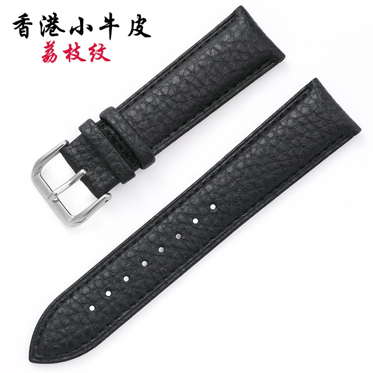 Soft waterproof leather watch strap, wholesale, genuine leather, 24mm
