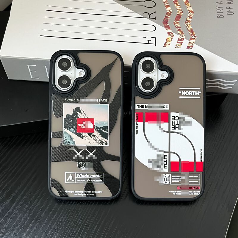 Fashionable Brand North Face Apple 17 Mobile Phone Case Suitable for Iphone15Promax Transparent Black High-End 14Pro Hard Case 16E