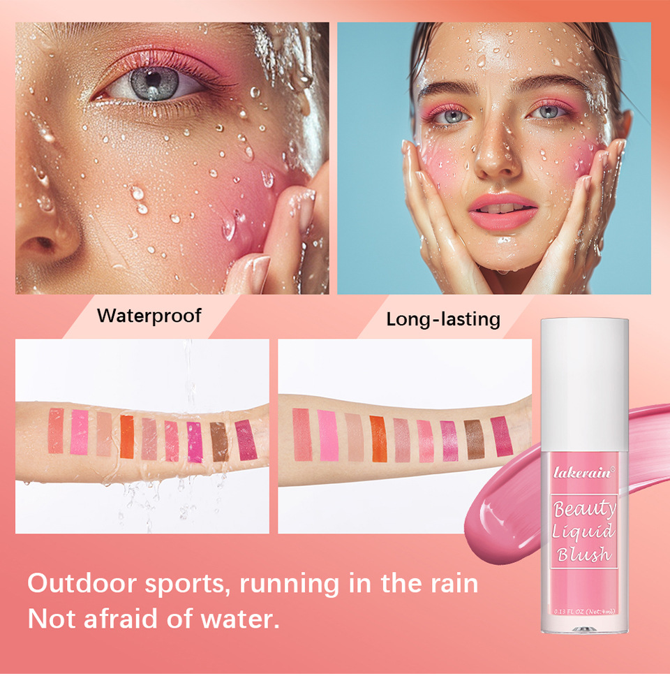 Lakerain Nine-color Liquid Blush is a natural, dazzling, long-lasting matte, smooth and delicate contour blush undefined