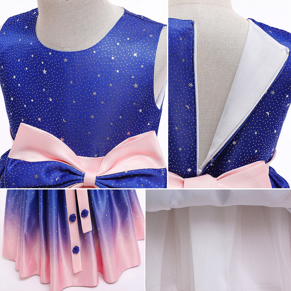 Vestido de princesa europea y americana vestido de niña anfitrión pasarela cumpleaños estilo occidental vestido de gradiente vestido de los niños