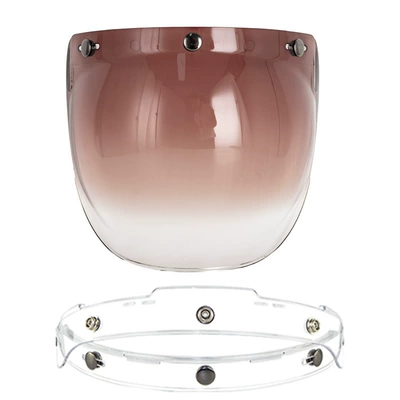 Motorcycle Safety Supplies — Half Helmet Lens Three-Button Helmet - gradient-tea-with-transparent-stand
