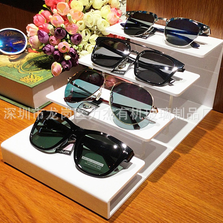 亚克力太阳眼镜阶梯式展示架 饰品陈列道具墨镜摆放展示架货架