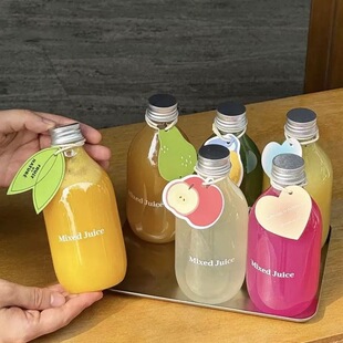 ��ˮ�ι�֭ƿһ����350ml�p��ʳ����֭pet����ƿ������Ʊ���ӡˢ