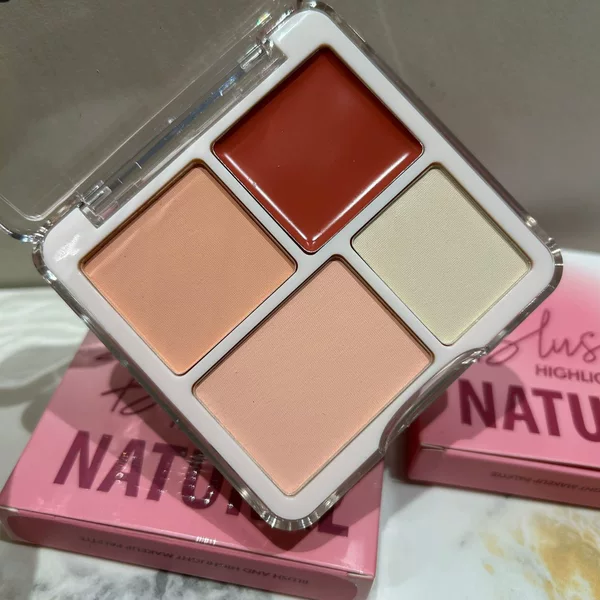 Cross-Border Foreign Trade Four-Color Small Palette Blush Powder Expansion Color Highlighter Concealer Matte Blush Palette Nude Powder Cake