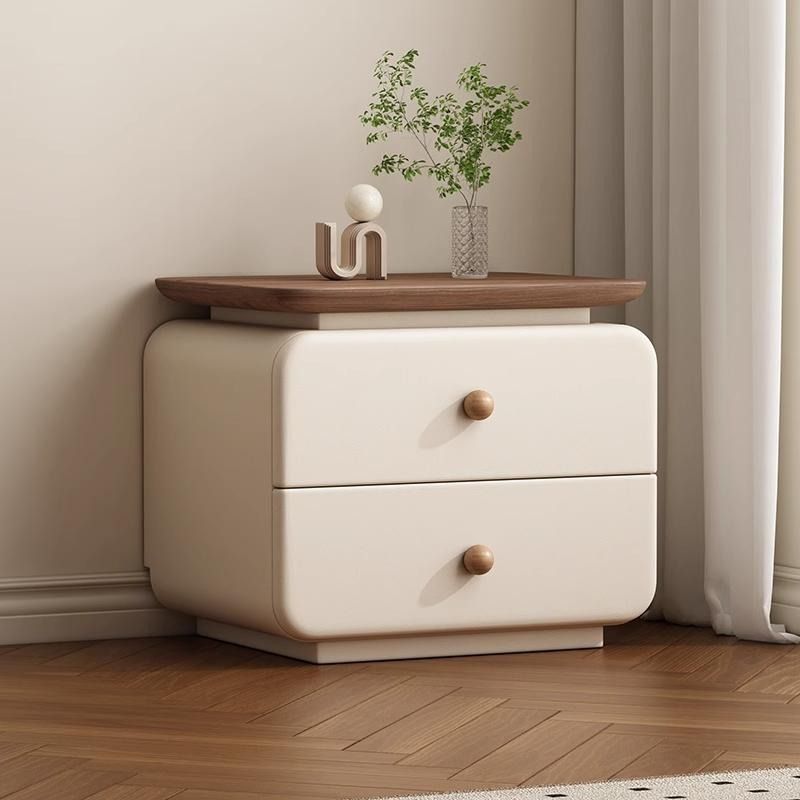 Medieval Cream Style Bedside Table Bedroom Solid Wood Bedside Table Simple Modern Small Bedside Storage Cabinet Free of Installation
