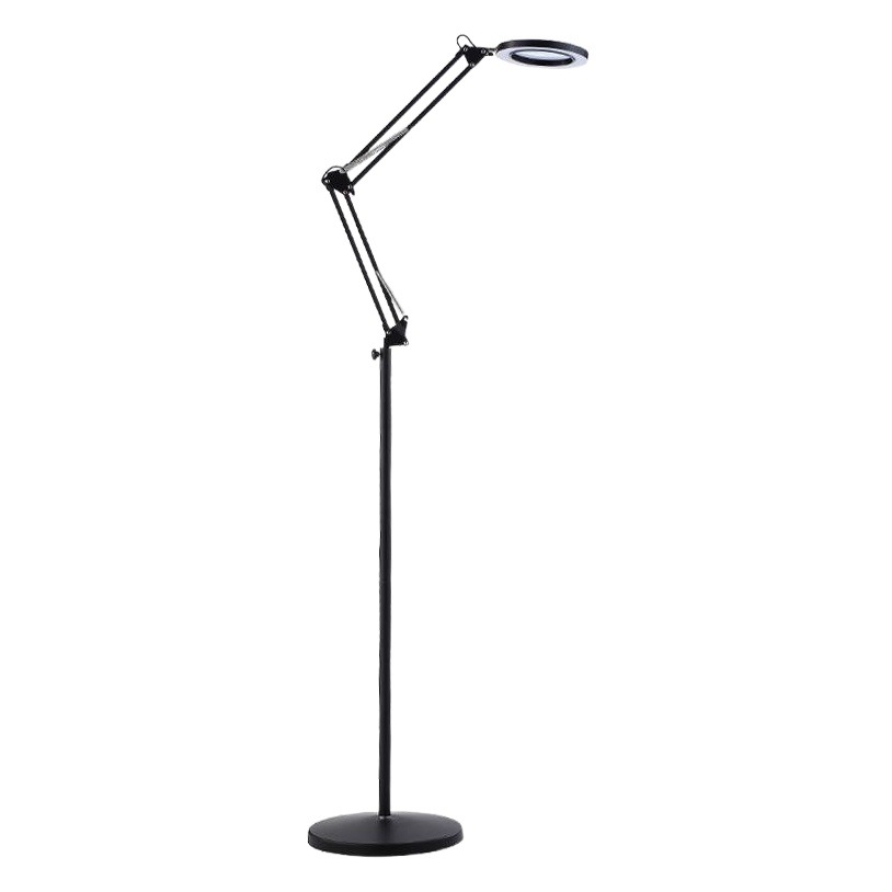 Lámpara de Pie LED con Lupa 10x, Hierro y Aluminio, Protección Ocular, para Sala de Estar y Dormitorio