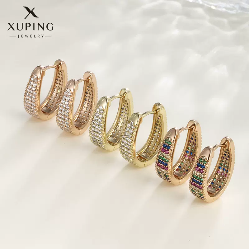 旭平欧美跨境小众设计几何椭圆微镶锆石耳扣高级感时尚耳环耳饰女