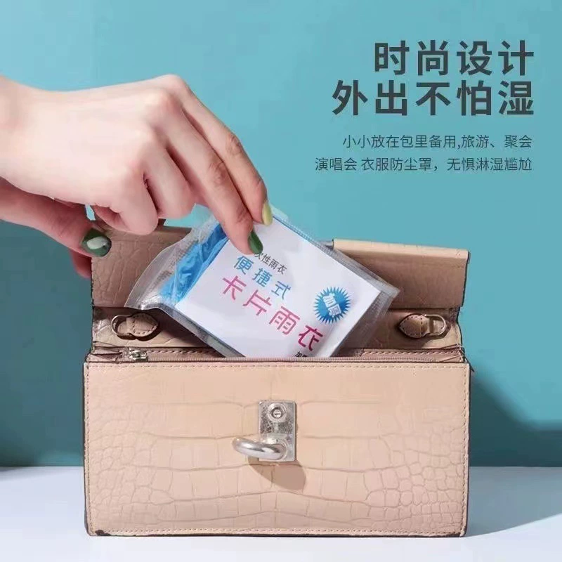 Одноразовый плащ, портативная упаковка для сжатых карточек, рафтинг на открытом воздухе, утолщенное, один размер, подходит для всех пластиковых водонепроницаемых пончо