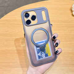 适用iPhone17PROMAX手机壳磨砂肤感苹果17Air金属磁吸支架保护套