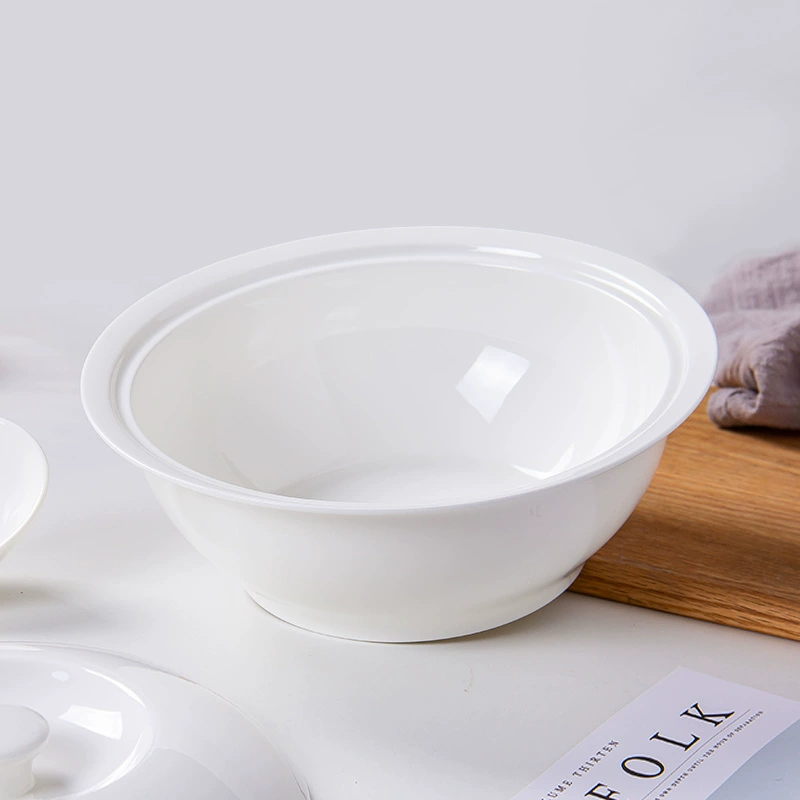Доменная фарфоровая кость Jingdezhen: большая чаша для отваров и супов китайского стиля, чашка для супа из керамики, посуда для микроволновой печи и духовки
