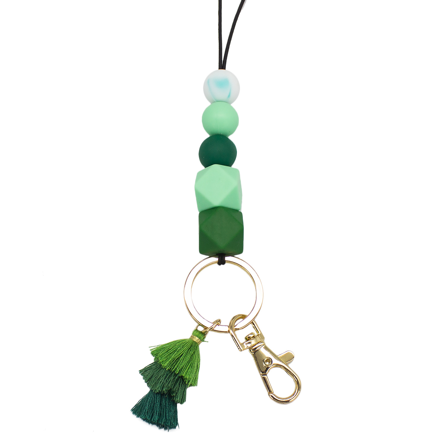 Cordón de cuentas de silicona de dibujos animados collar de goma suave Estudiante Adulto fiesta universal colgante borla cordón llavero