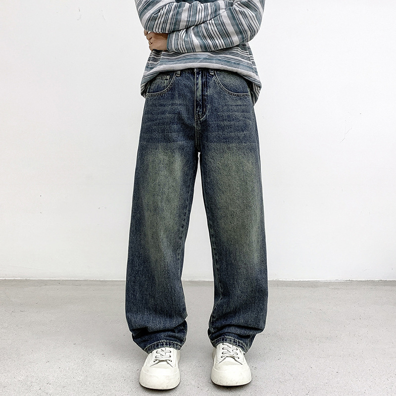 H Order! Great Value! Washed Process! Autumn Men's Elastic Waist Loose Slim Versatile Tapered Jeans