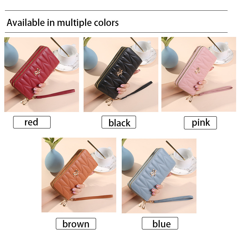 165g Weight Polyester Lining Material Zipper Closure Type Long Wallets Bags Type 1 Piece Quantity Daily Occasion Pu Leather Material Heart Shape, Solid Color Pattern All Seasons Season Women's Gender Simple Style Style Square Shape Women's Heart Shape Solid Color Pu Leather Zipper Long Wallets 7